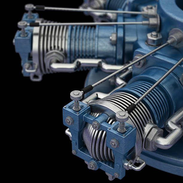 istock Technology background. close-up Radial engine aircraft. 465831652
