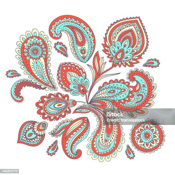 Beautiful Indian Paisley Ornament Stock Illustration - Download Image Now - 2015, Abstract, Celebration