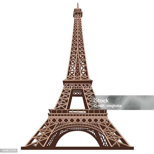 The Eiffel Tower Shot From Below Against A White Background Stock Illustration - Download Image Now