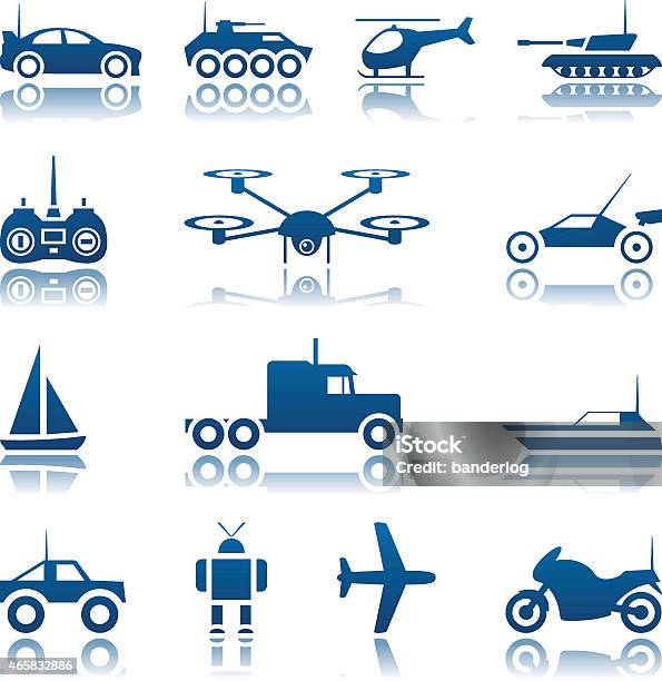 Remote Controlled Toys Icon Set Stock Illustration - Download Image Now - 2015, 4x4, Air Vehicle