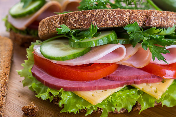 istock Healthy sandwich on whole wheat bread 465834423