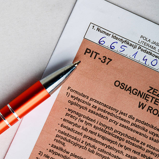 istock Filling in polish individual tax form PIT-37 for year 2013 465834769