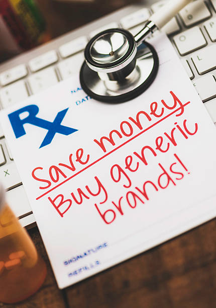 istock Doctor's Orders. Prescription form reading Save money, buy generic brands! 465836660