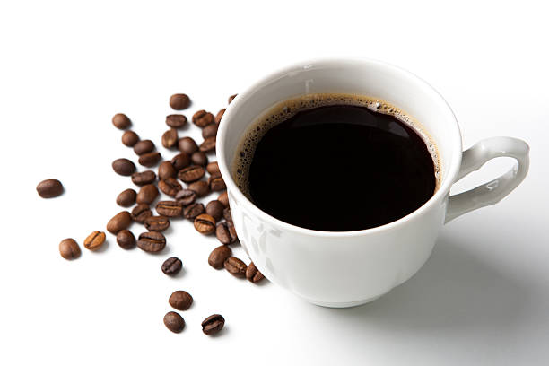 istock cup of black coffee with roasted coffe beans 2 465839775