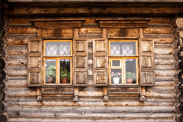 istock The window in the wooden house 465840063
