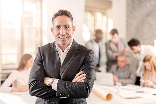 istock Happy businessman in the office. 465840468