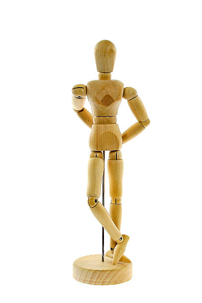 istock Wooden figure   isolated on white background 465841073