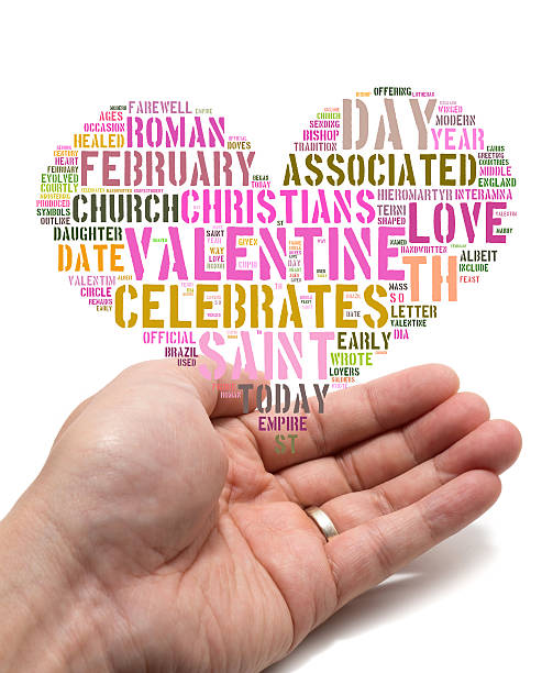 istock Valentine concept Asian male holding a heart shape tag cloud 465841765