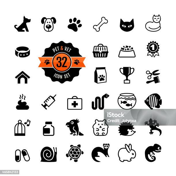 Web Icon Set Pet Vet Pet Shop Types Of Pets Stock Illustration - Download Image Now - Animal, Animal Body Part, Animal Hospital