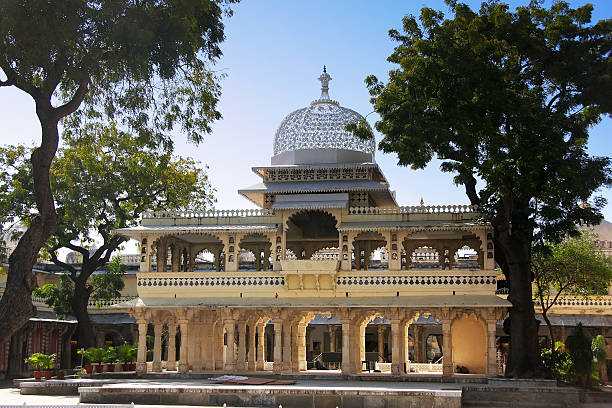 istock Interior courtyard of City Palace complex, Udaipur, India 465842443