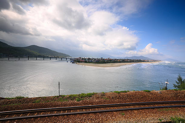 istock Railroad track by the ocean 465844986