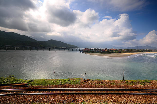 istock Railroad track by the ocean 465844988