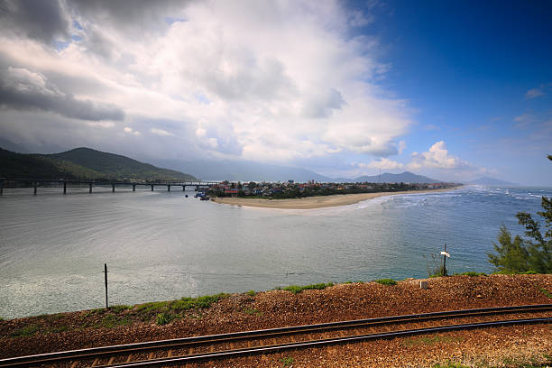 istock Railroad track by the ocean 465844992