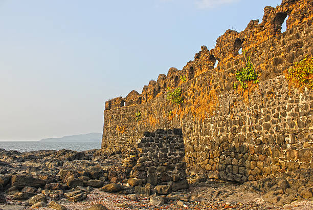 istock Deserted coastal fort at sunset, Maharashtra 465846116