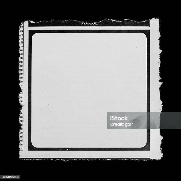 Newspaper Torn Stock Photo - Download Image Now - 2015, Advertisement, Announcement Message
