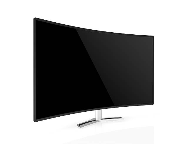 istock curved tv with black  screen  isolated on white background 465849280