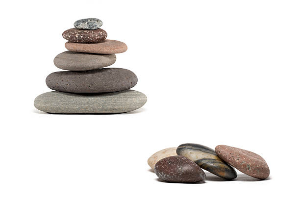 istock Colorful Stones and Stone Cairn Isolated on White 465852378