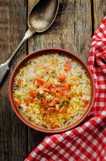 istock chicken soup with rice and peppers 465852994