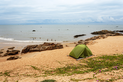 Camping at seaside
