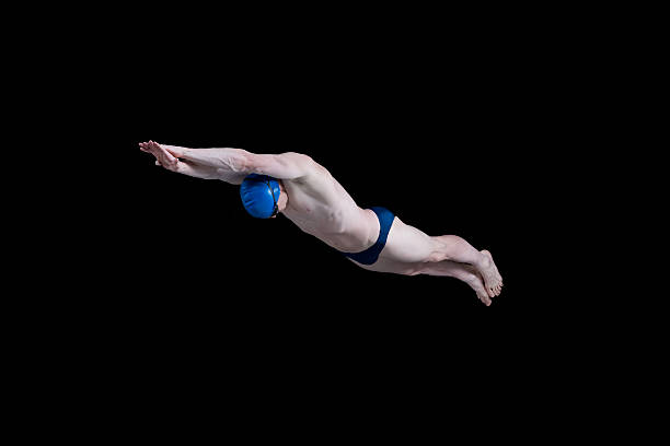 homem nadador mergulho - swimming male isolated swimming goggles imagens e fotografias de stock