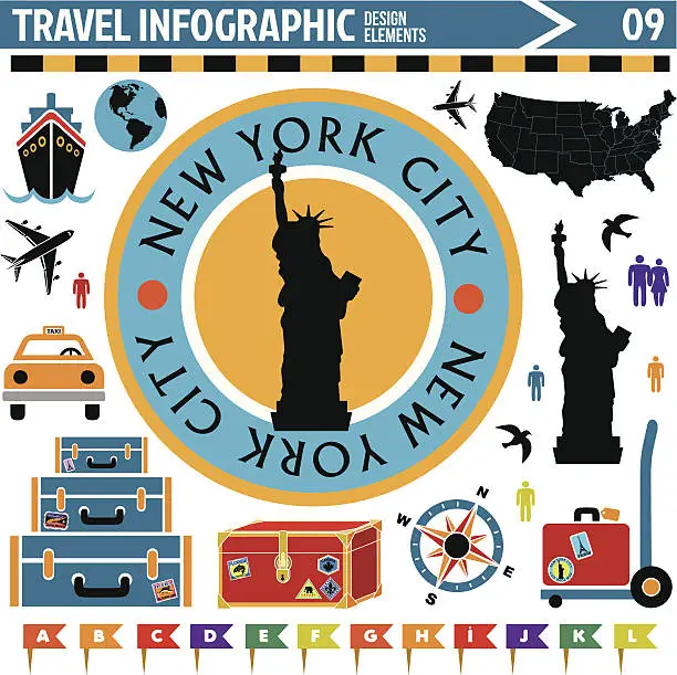 Vector illustration of travel infographic design elements