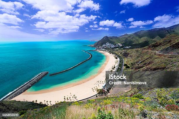 Beach Of Las Teresitas General View Stock Photo - Download Image Now - Tenerife, Santa Cruz De Tenerife City, Canary Islands