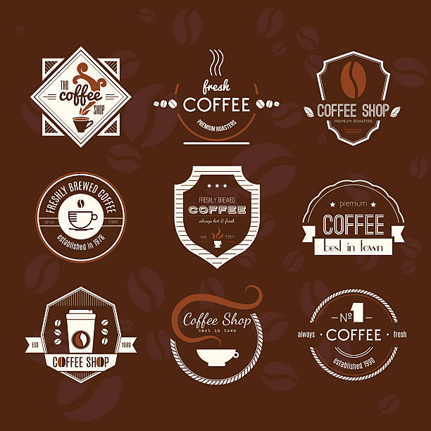 kawiarnia logo kolekcji - design element circle computer graphic coffee stock illustrations