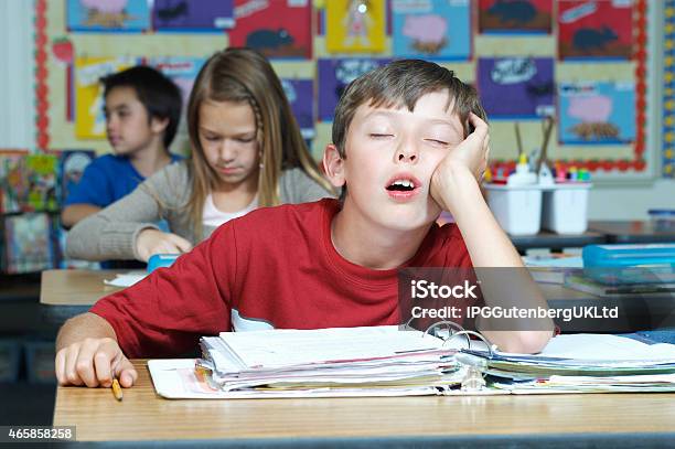 Children At School Stock Photo - Download Image Now - 2015, Boredom, Boys