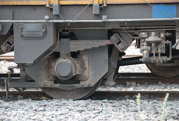 istock closeup wheel break and suspension system of diesel train 465859608