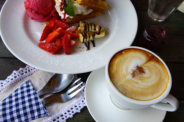 istock Coffee cup or fresh coffee on wooden table 465860138