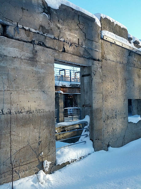istock Historical ruins in a park in winter 465862206