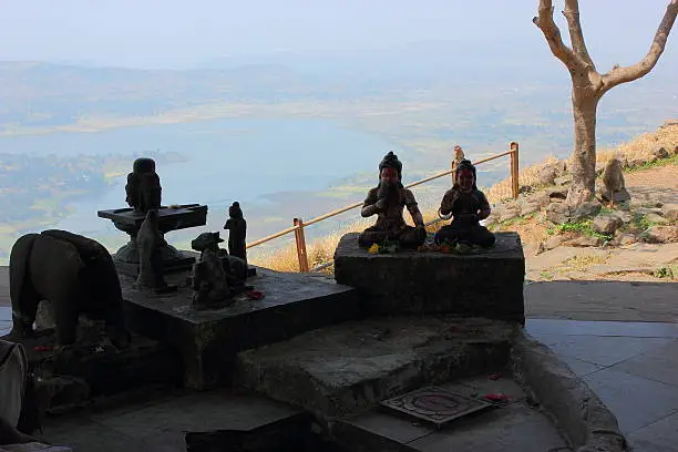 Rishi Gautam in Bhramagiri hill in Nasik, India. Rishi Gautam used to stay at this hill in ancient times and this place also have references in ancient Hindu scripture Ramayana.