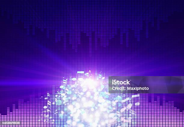 Music And Sound Background With Blue Equalizer Soundwave And Notes Stock Illustration - Download Image Now