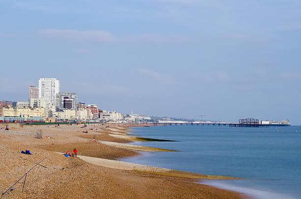 istock Autumnal beachscape with both the West and Palace Pier, Brighton 465876724