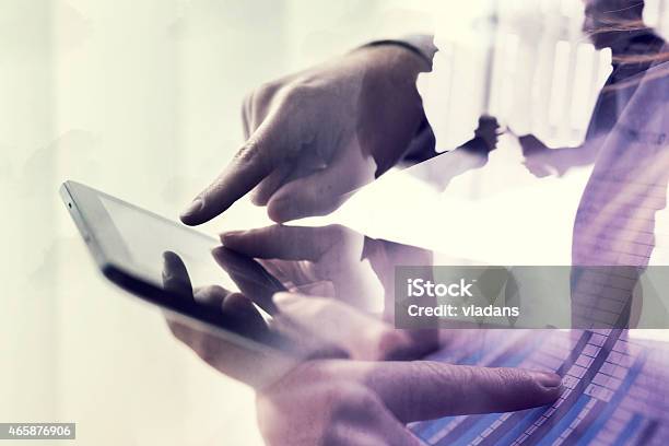 Modern Business Stock Photo - Download Image Now - Multiple Exposure, Digital Display, Agreement