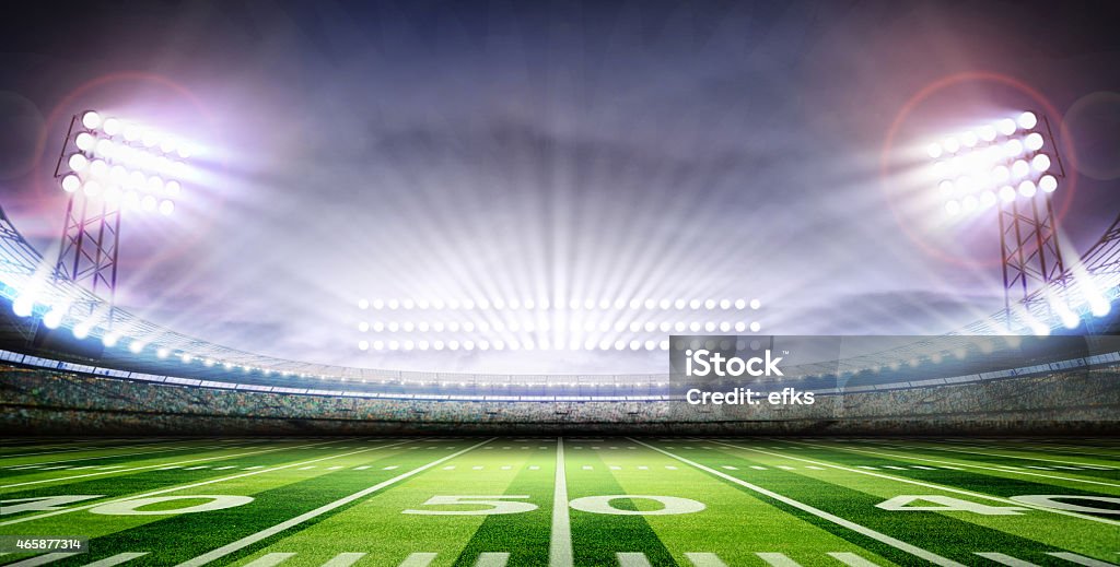 light of American soccer stadium Soccer concept Rugby - Sport Stock Photo