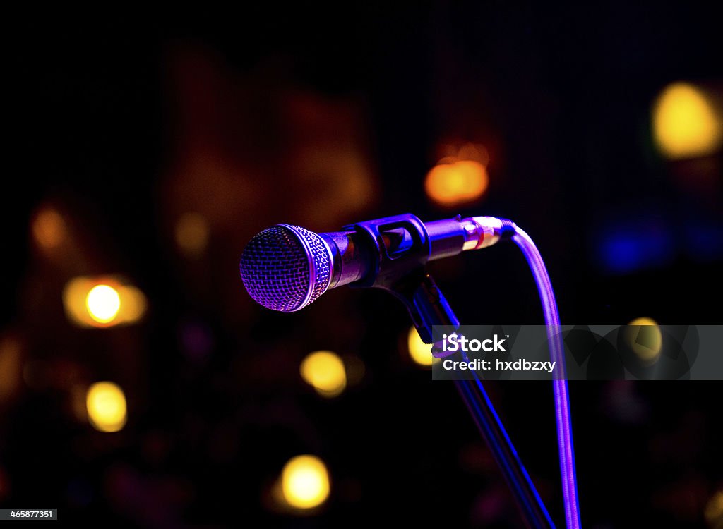 microphone Close up of microphone in concert hall Microphone Stock Photo