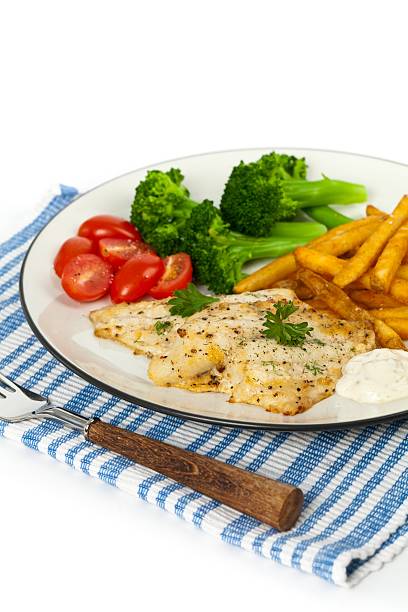 Baked white fish fillet