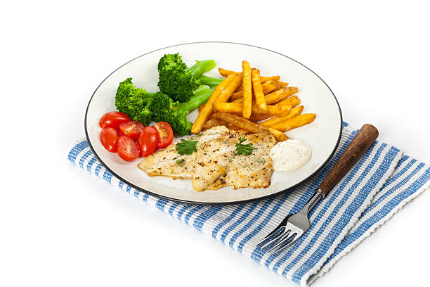 Baked white fish fillet