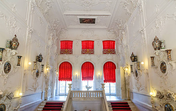 red curtains in palace interior red curtains in palace interior in Pushkin Saint-petersburg Russia pushkin st petersburg stock pictures, royalty-free photos & images