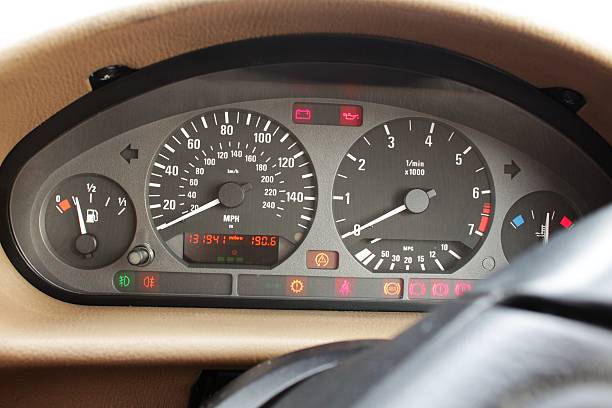istock Speedometer, tachometer gauges and control lights 465881518