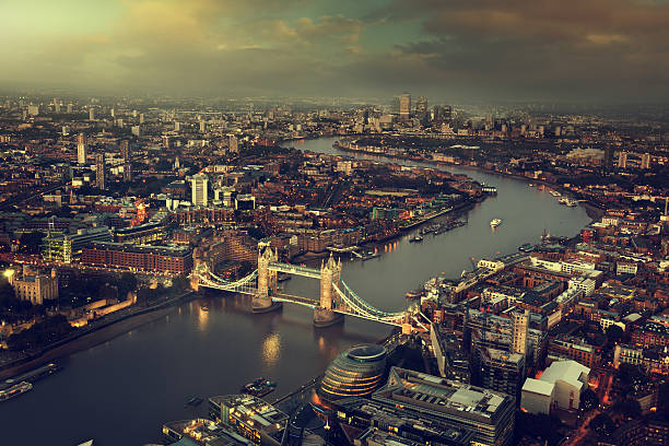 istock London aerial view with Tower Bridge, UK 465881652