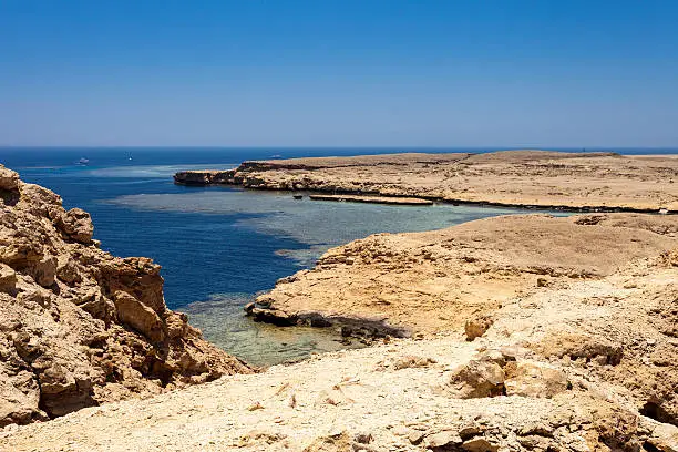 National park Ras Mohammed in Egypt. Sea view.