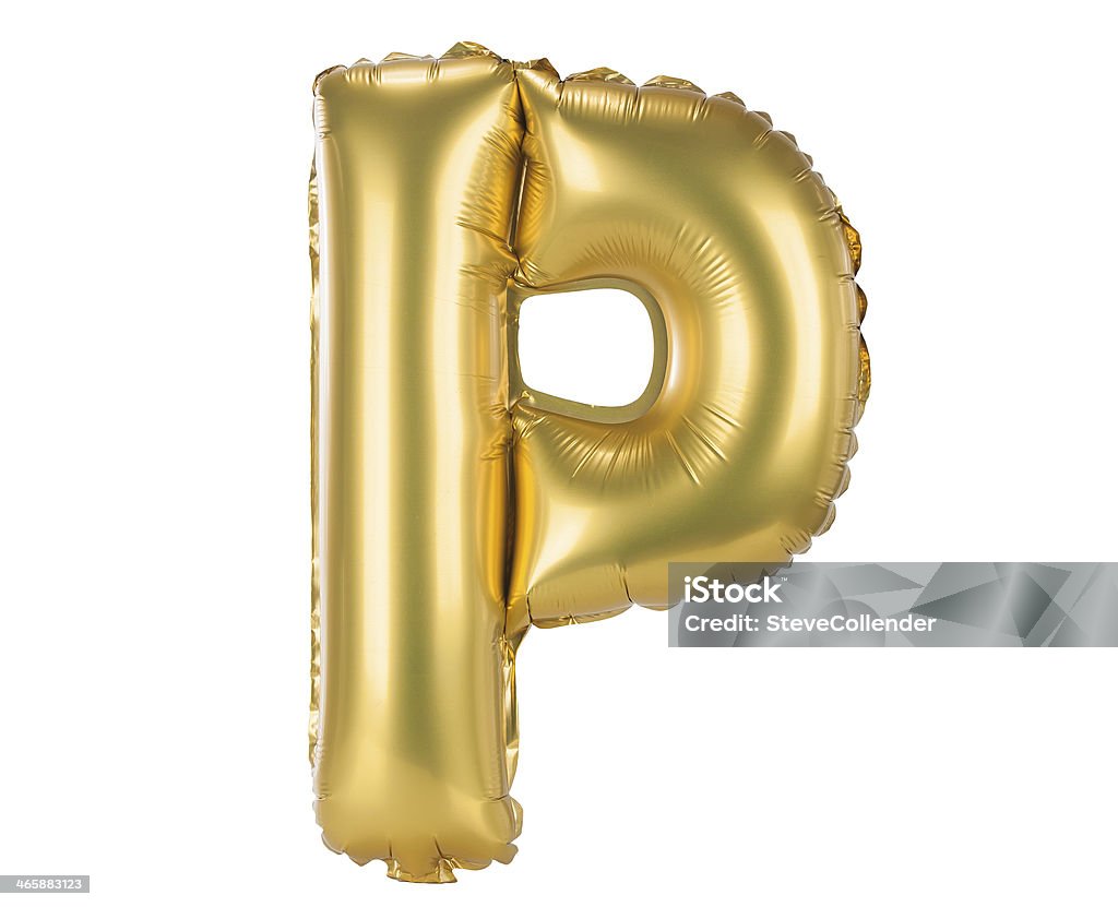 Gold Balloon Font Part Of Full Set Letter P Stock Photo - Download ...