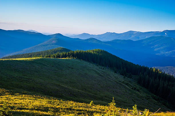 istock Blue sky and green hills 465884444