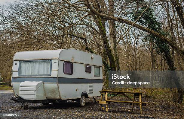 Caravan In A Park Stock Photo - Download Image Now - 2015, Camping, Europe