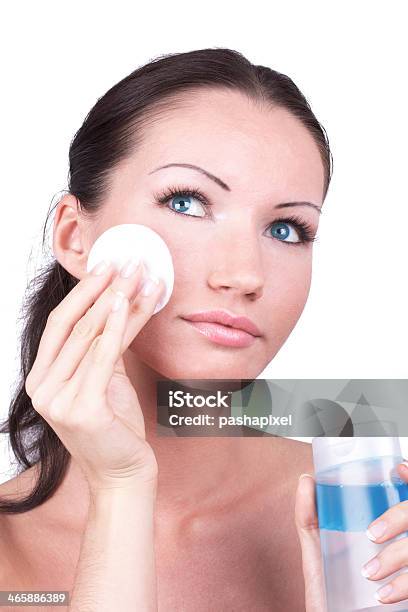 Remove Makeup Stock Photo - Download Image Now - Adult, Beauty Product, Cleaning