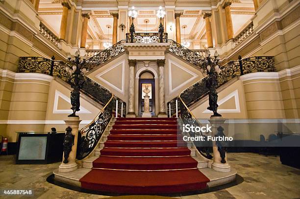 Red Carpet On Stairway Stock Photo - Download Image Now - Staircase, Red Carpet Event, Majestic