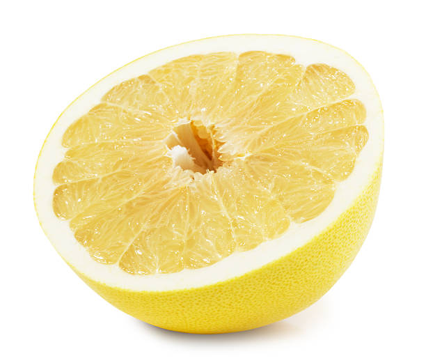 istock Pomelo or Chinese grapefruit slice isolated on the white backgro 465887550