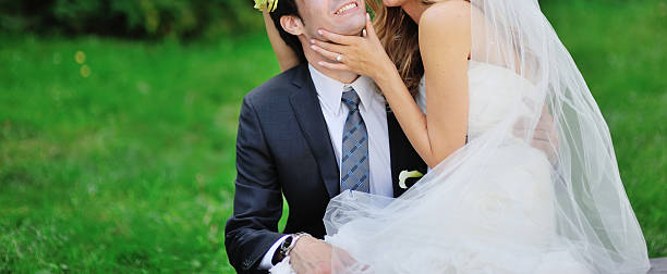 istock Romantic wedding couple together. 465887602